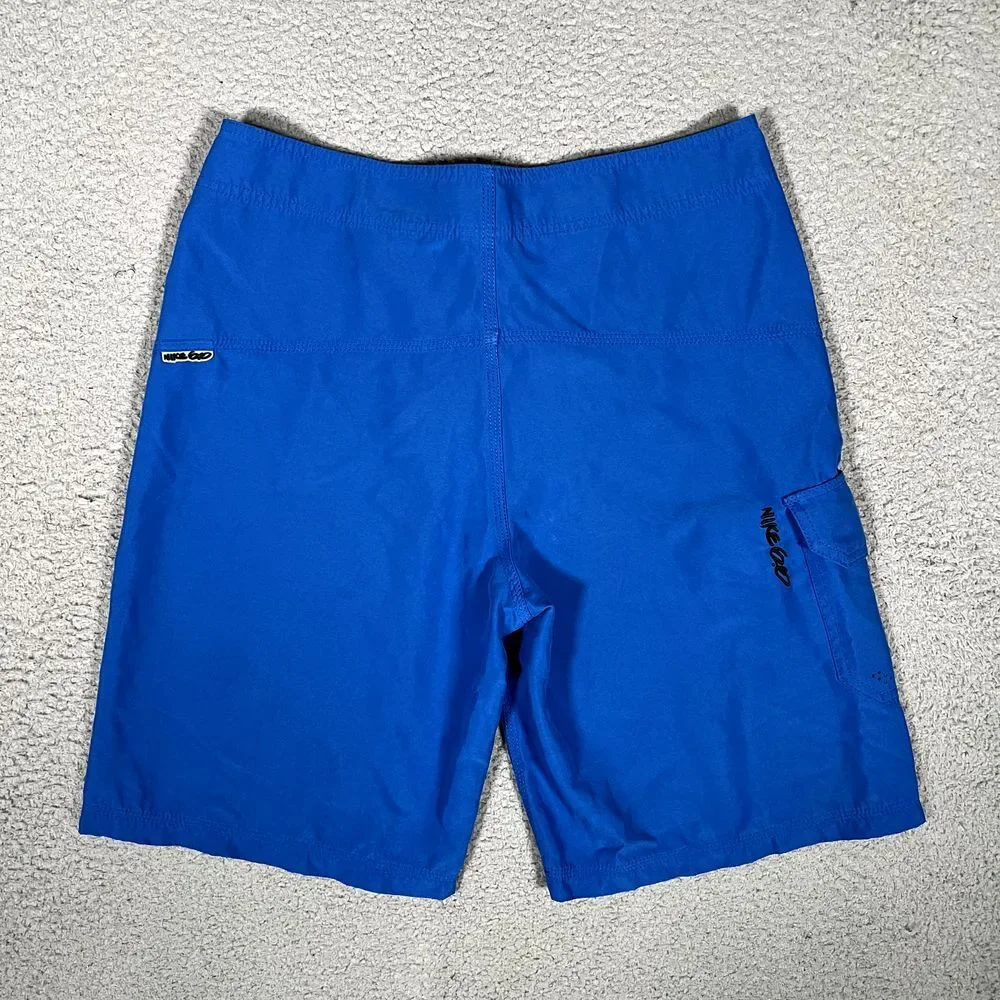 Nike 6.0 Shorts Mens 29 Blue Lightweight Swim Beach Surf Boardshorts Pocket Logo